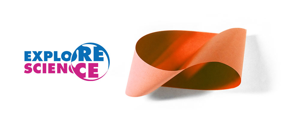 Logo Explore Science und Foto Möbiusband